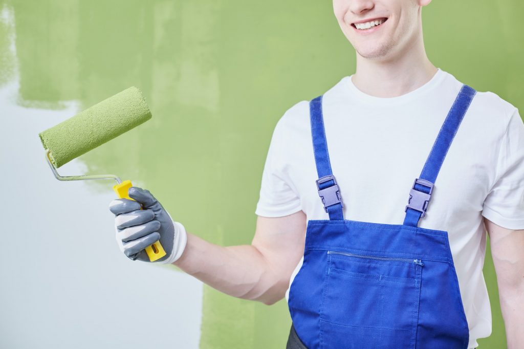 Green paint roller